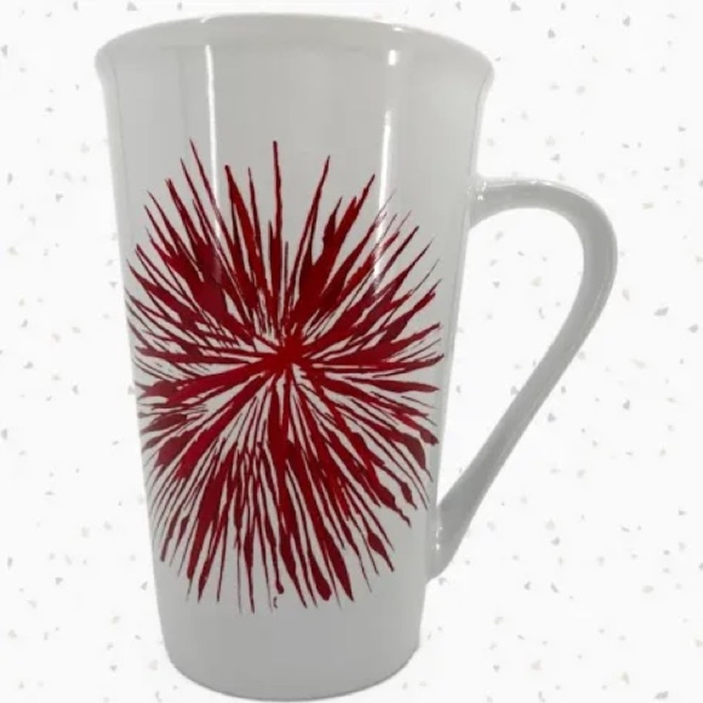 Starbucks 2014 Red and White Burst flower Mug